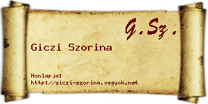 Giczi Szorina névjegykártya